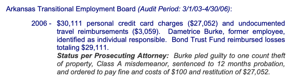 theft of property class d felony arkansas